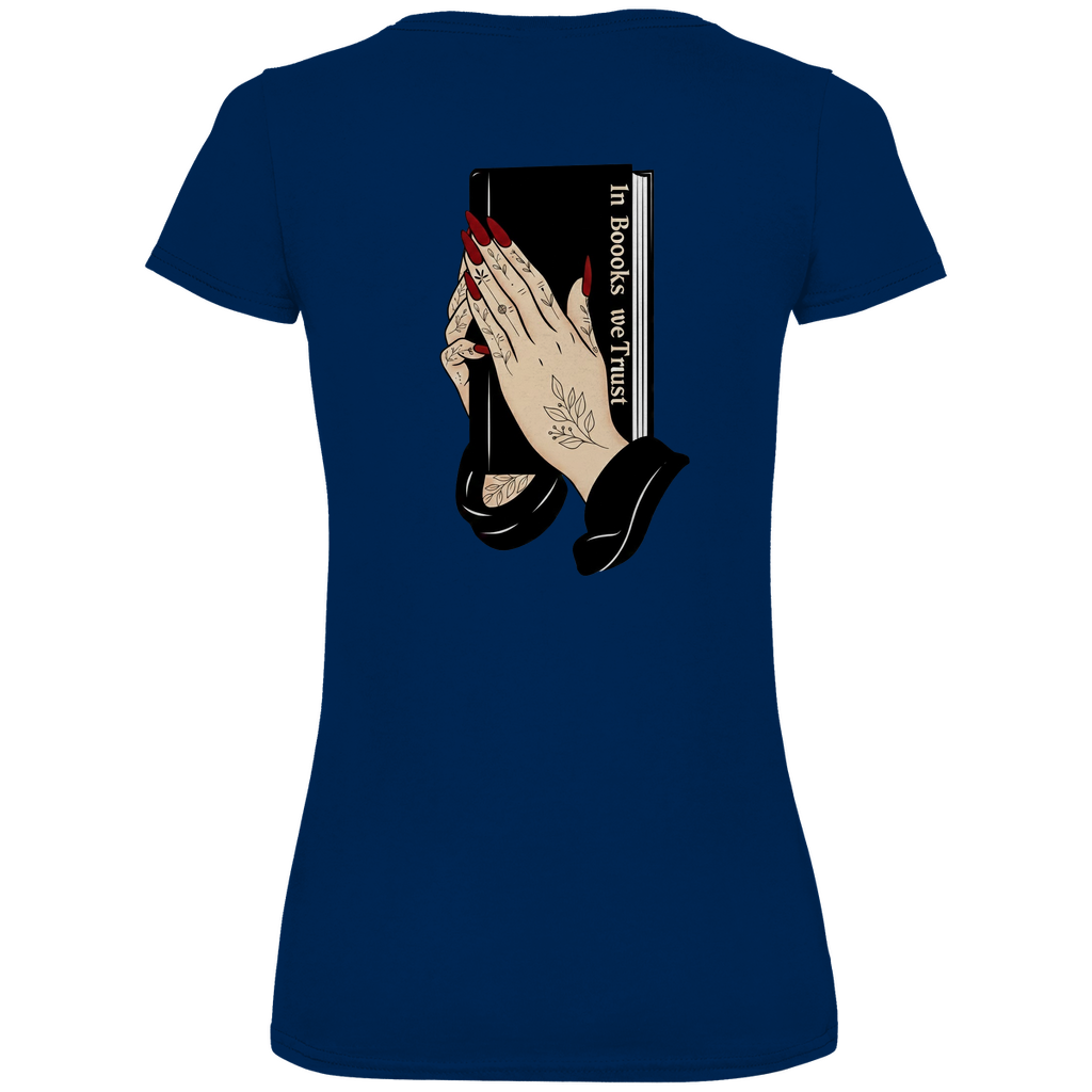 Damen Premium Bio V-Neck T-Shirt In Books we Trust