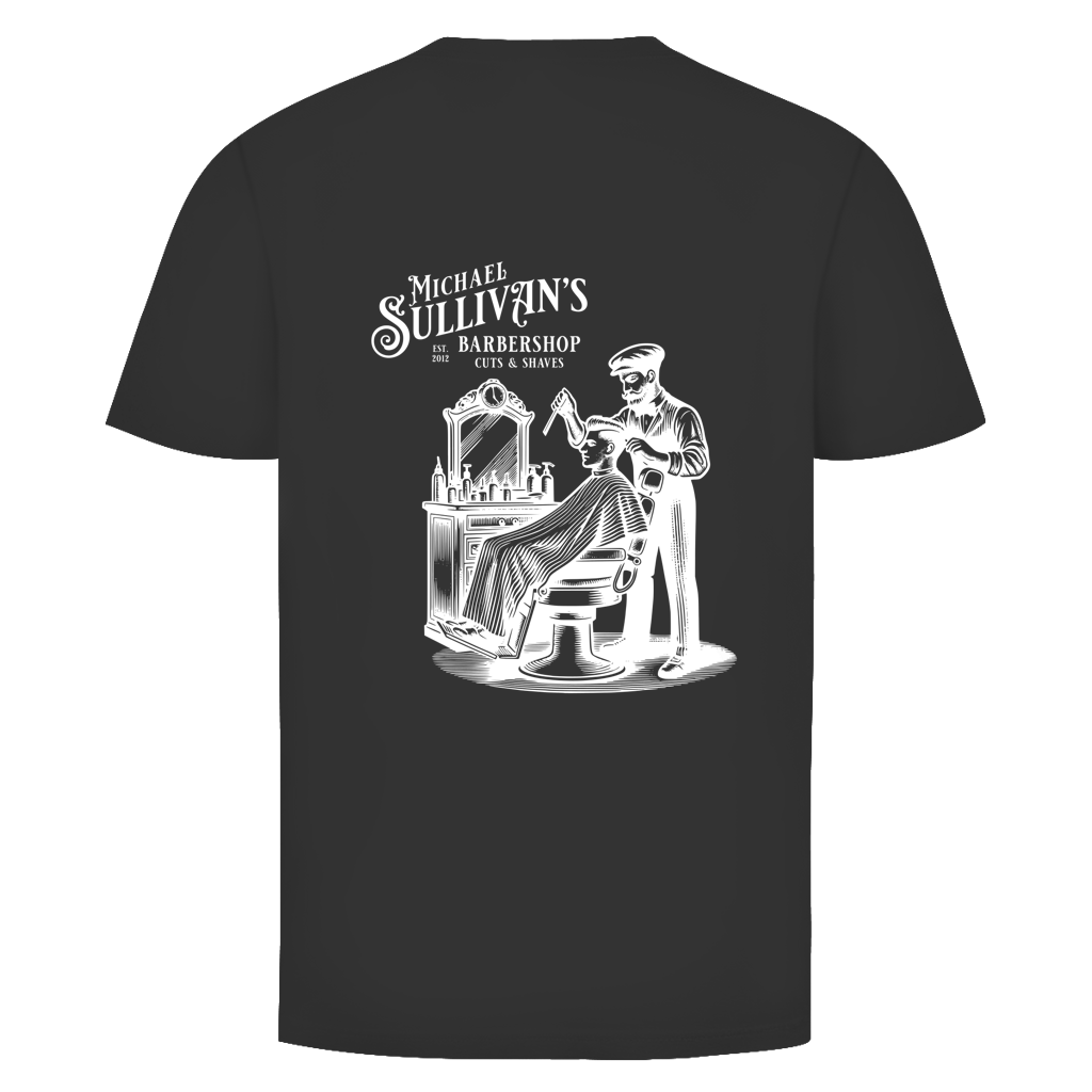 Herren T-Shirt Barber Front White