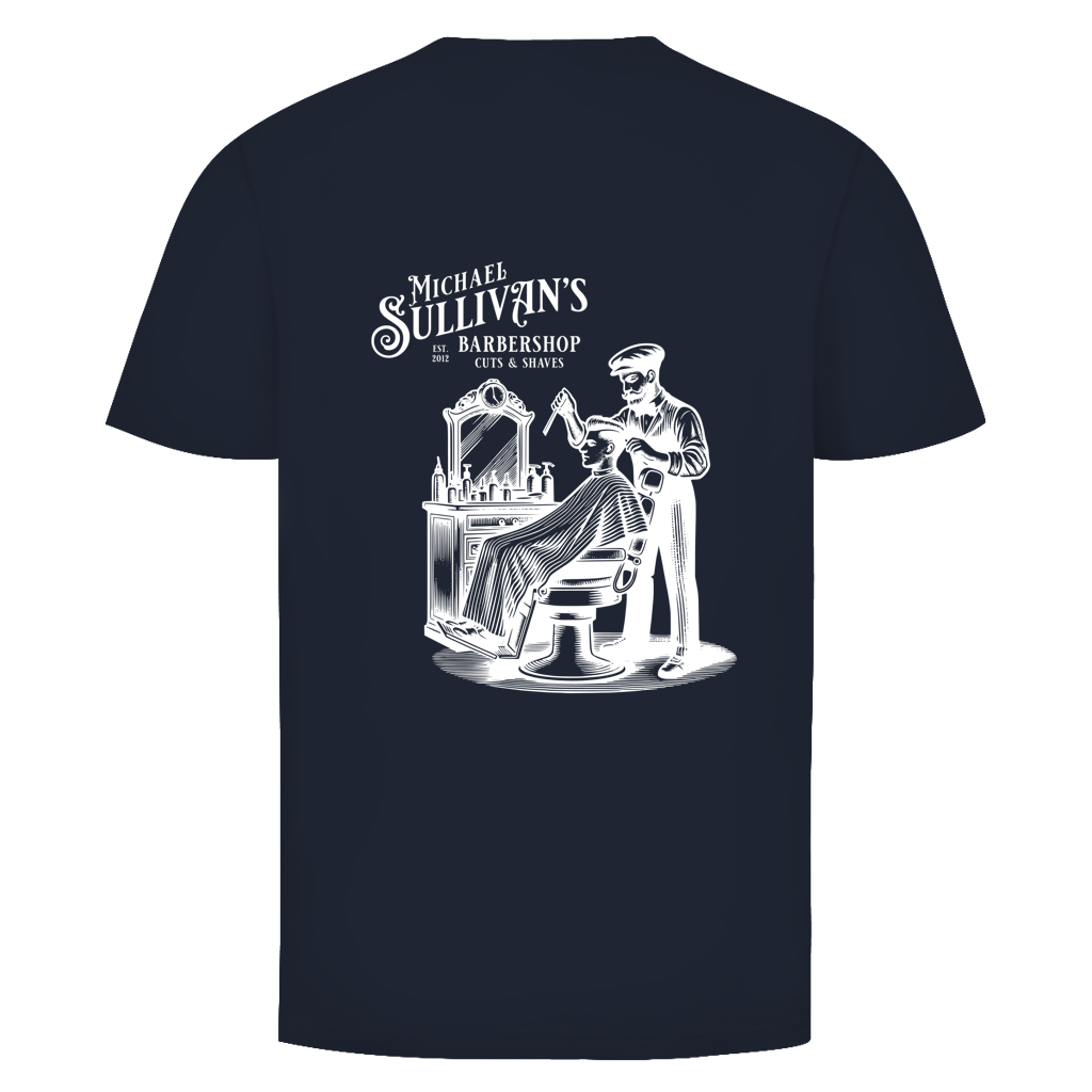 Herren T-Shirt Barber Front White