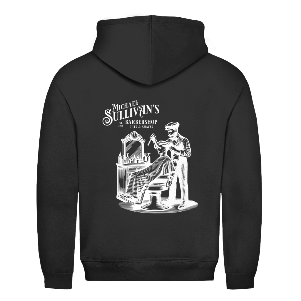 Herren Hoodie Barber Front White