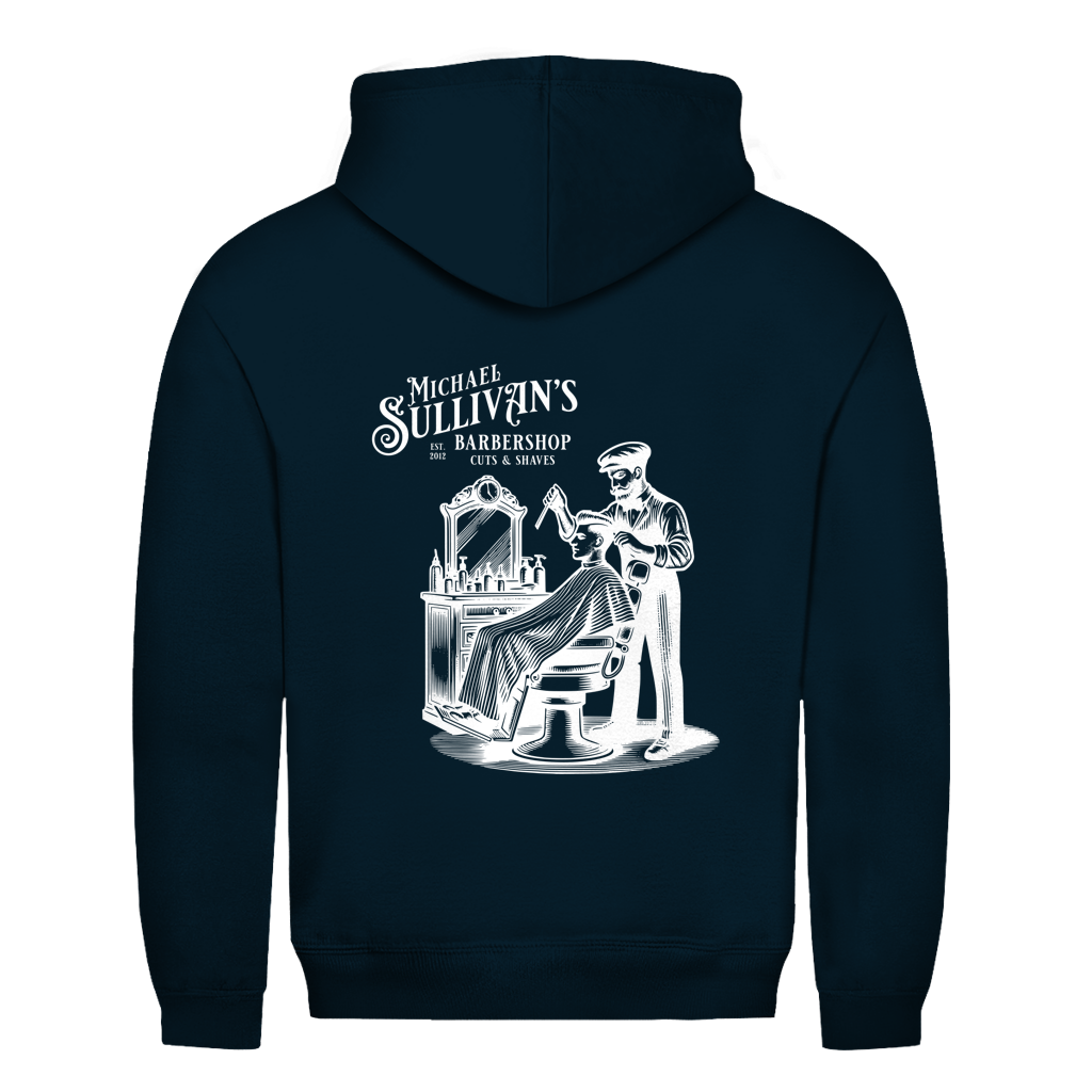 Herren Hoodie Barber Front White