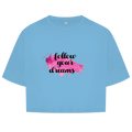 Damen Oversize Crop Top Follow Your Dreams