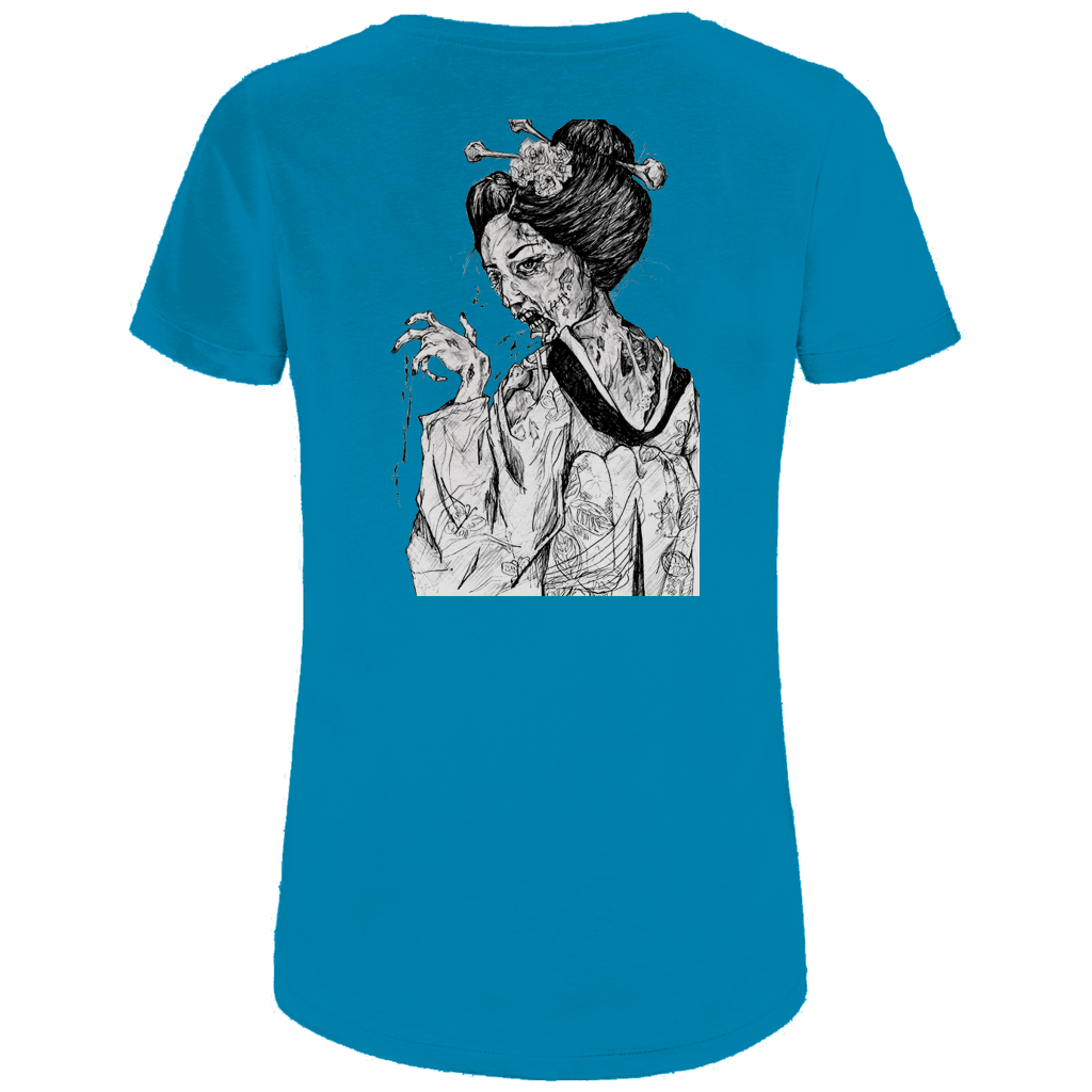 Damen Premium Bio T-Shirt Zombie Geisha