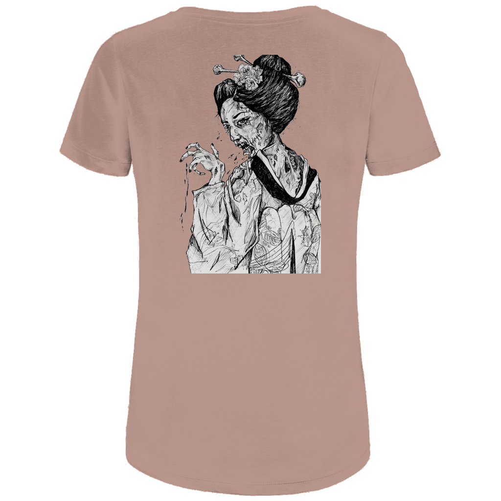 Damen Premium Bio T-Shirt Zombie Geisha
