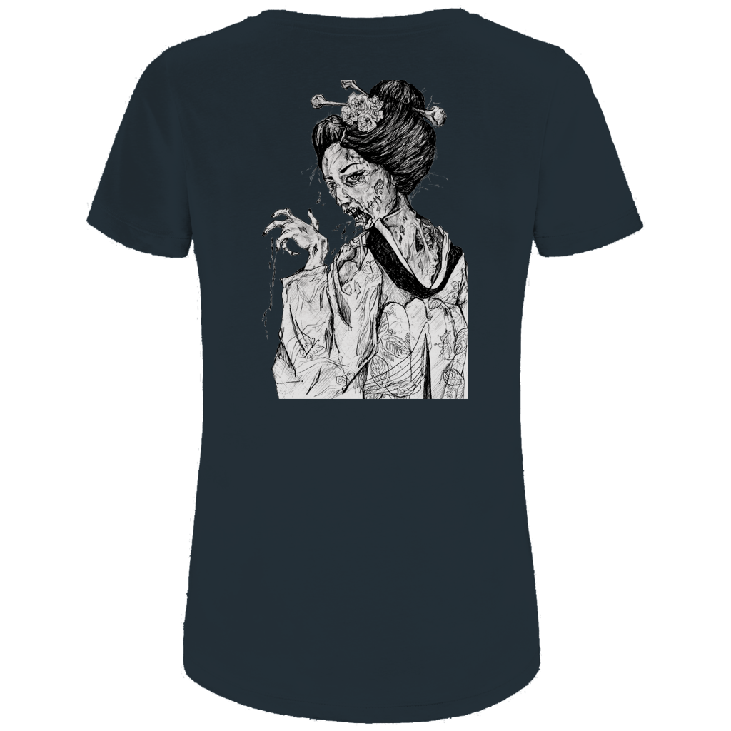 Damen Premium Bio T-Shirt Zombie Geisha