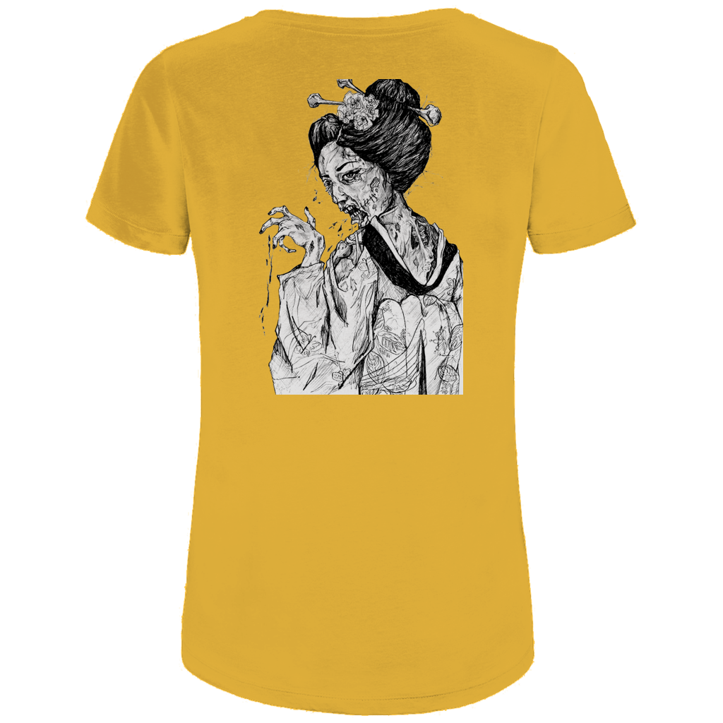 Damen Premium Bio T-Shirt Zombie Geisha
