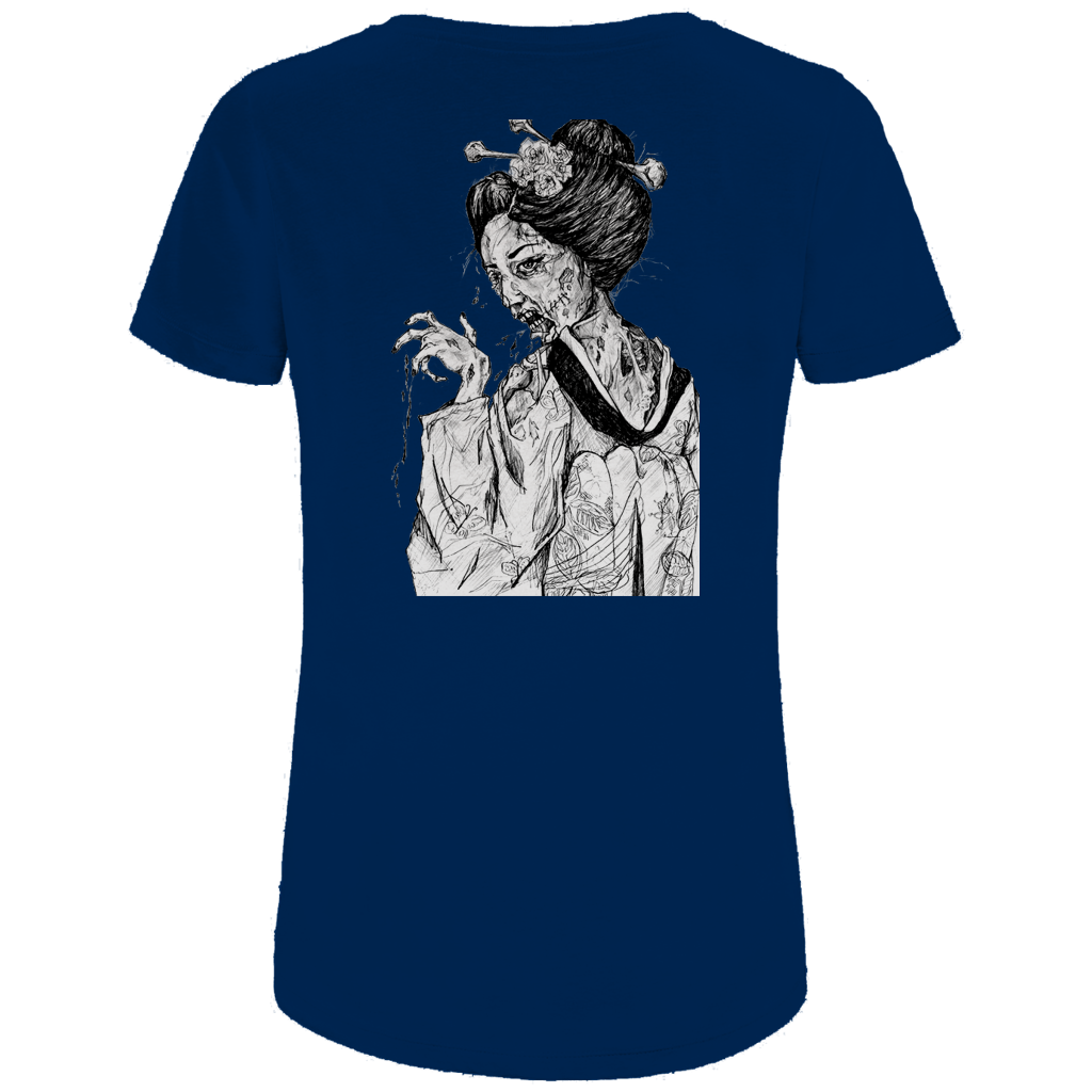 Damen Premium Bio T-Shirt Zombie Geisha