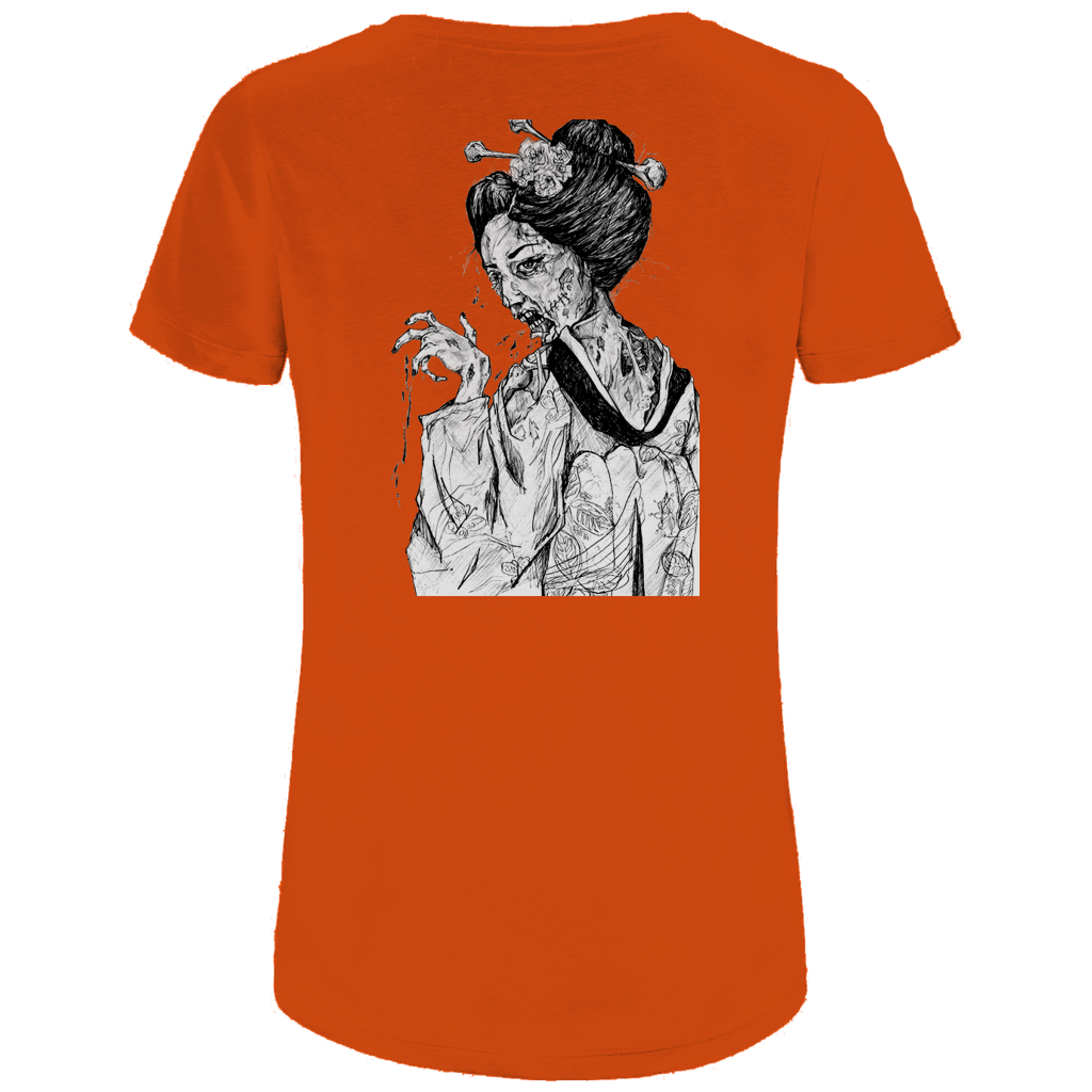Damen Premium Bio T-Shirt Zombie Geisha