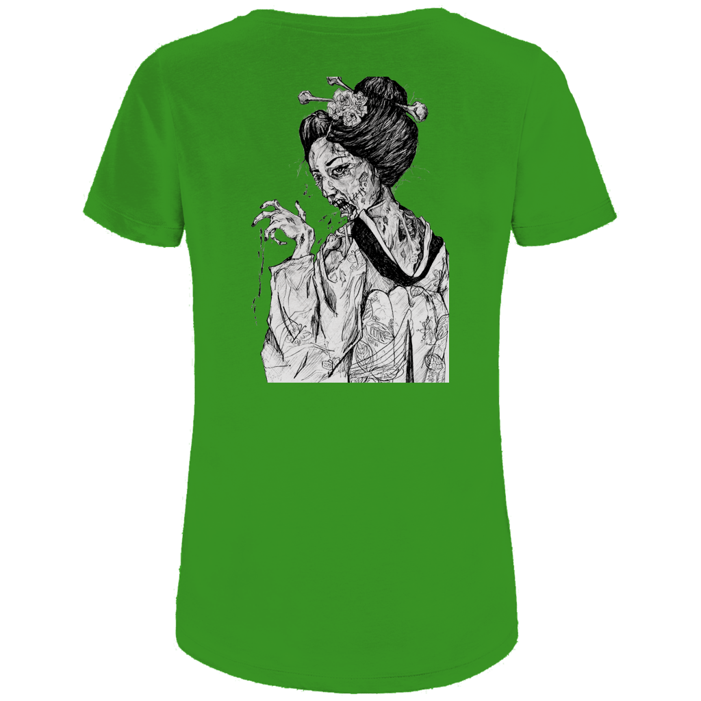 Damen Premium Bio T-Shirt Zombie Geisha