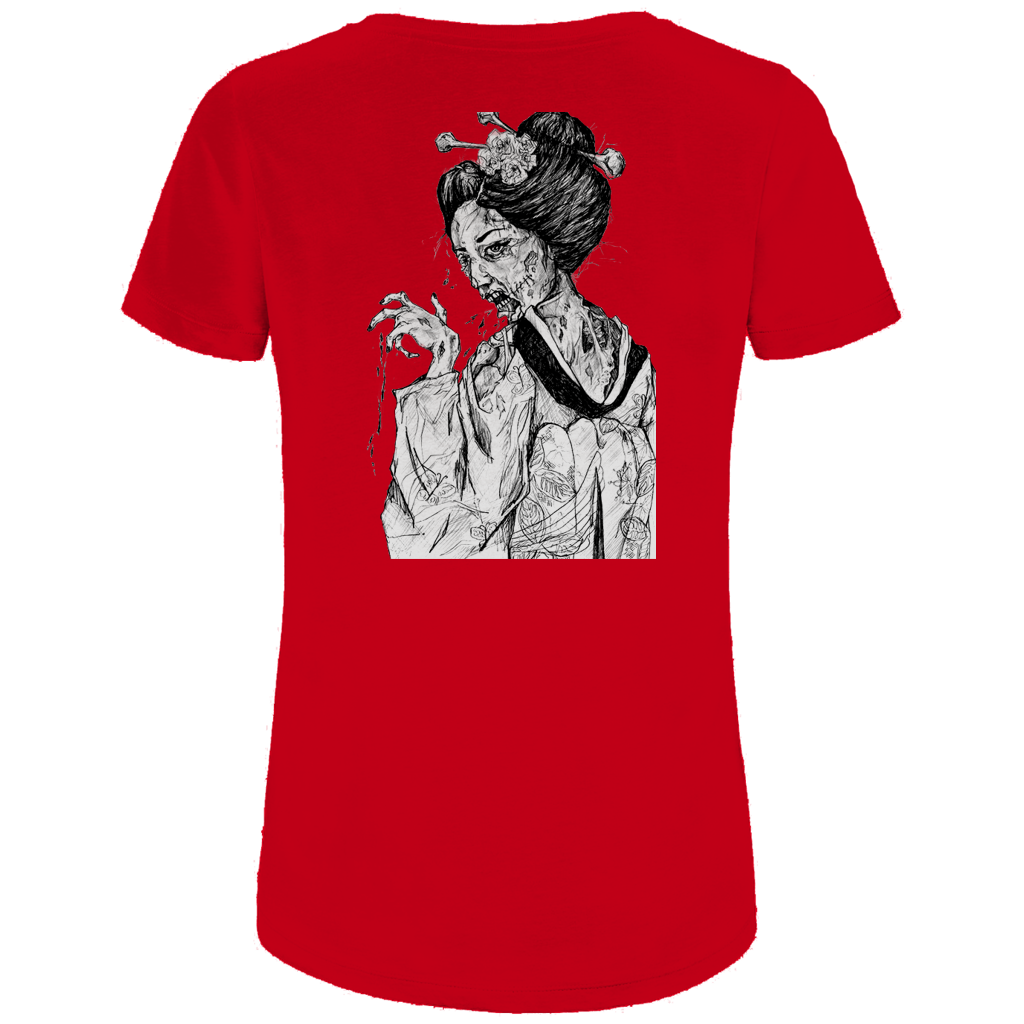 Damen Premium Bio T-Shirt Zombie Geisha
