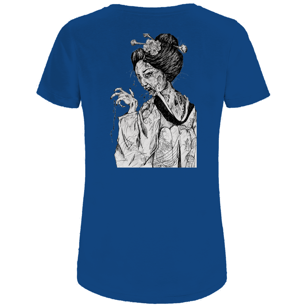 Damen Premium Bio T-Shirt Zombie Geisha