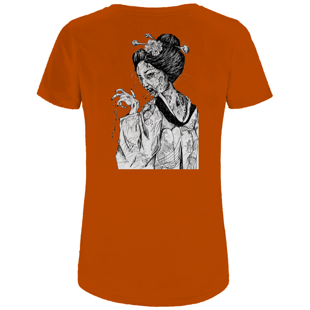 Damen Premium Bio T-Shirt Zombie Geisha