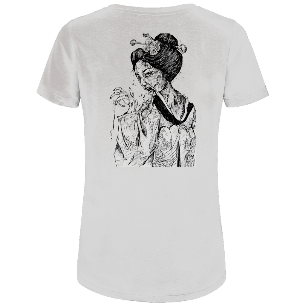 Damen Premium Bio T-Shirt Zombie Geisha