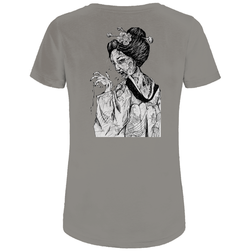 Damen Premium Bio T-Shirt Zombie Geisha