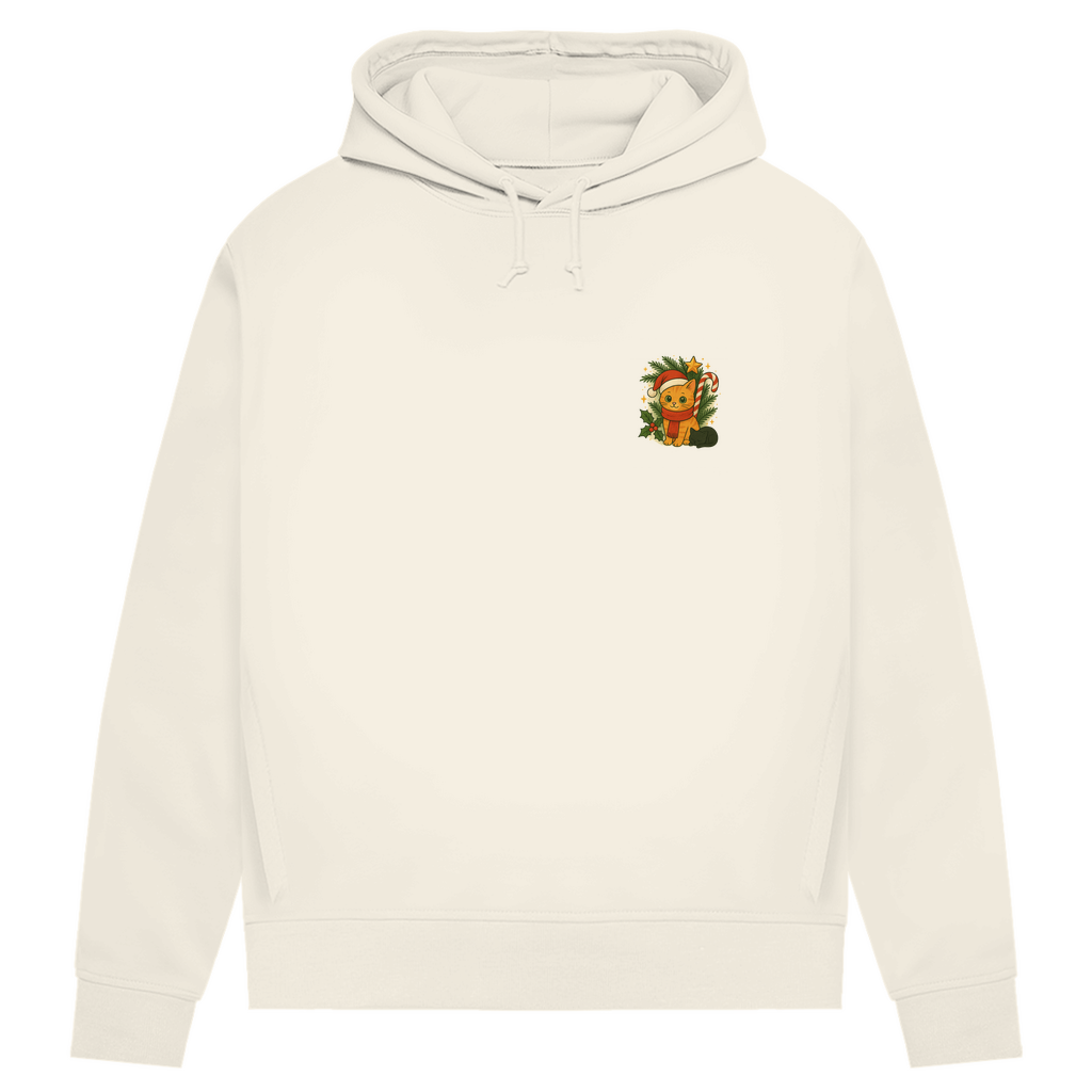 Damen Premium Bio Hoodie Christmas Cat