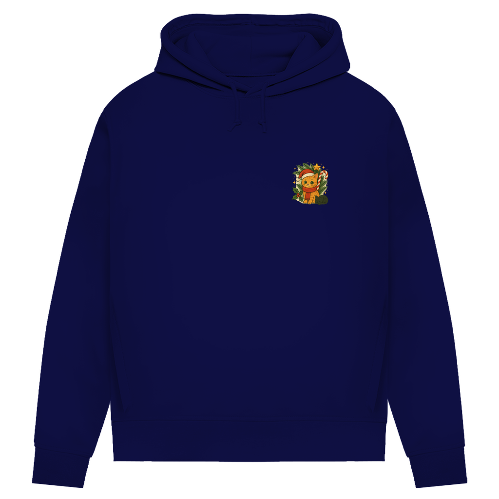 Damen Premium Bio Hoodie Christmas Cat