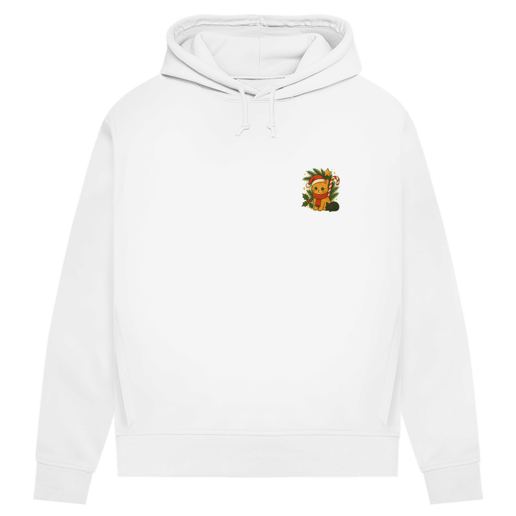 Damen Premium Bio Hoodie Christmas Cat