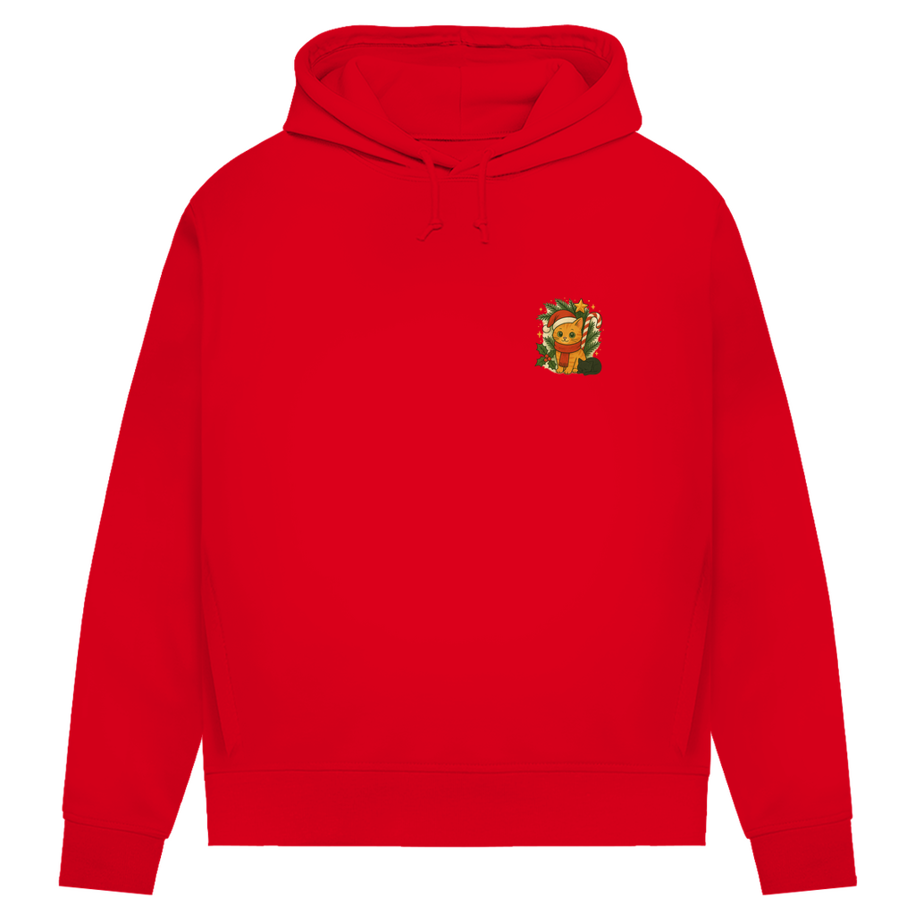Damen Premium Bio Hoodie Christmas Cat